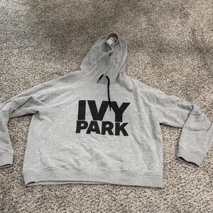 IVY PARK Heather Gray Hoodie with Black Logo